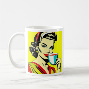 Lustige sarkastische Retro-Dame Kaffee Humor Kaffeetasse