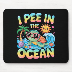 Lustige sarkastische Strand kawaii Schildkröte Kin Mousepad