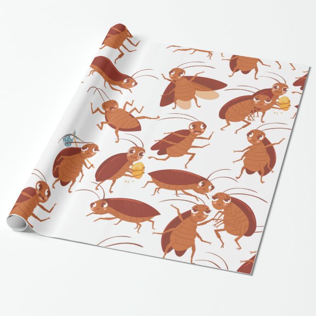 lustige Schaben-Insektenkakerin Geschenkpapier (Ungerollt)