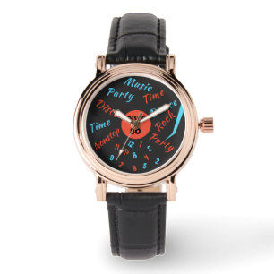 Lustige Schallplattenuhr mit Text Armbanduhr
