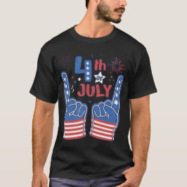 Lustige Schaumstoffhand 4. Juli für Kinder Männer  T-Shirt