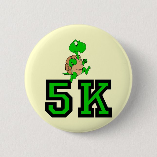 Lustige Schildkröte 5K Button (Vorderseite)