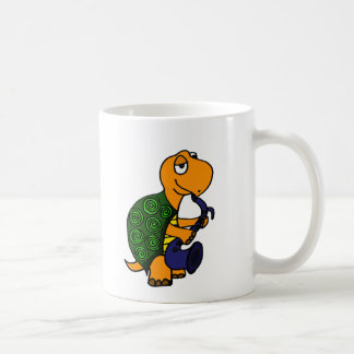 Lustige Schildkröte, die ein Saxophon spielt Kaffeetasse
