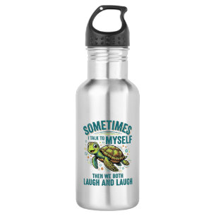 Lustige Schildkröte, die mit sich selbst spricht,  Edelstahlflasche