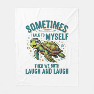 Lustige Schildkröte, die mit sich selbst spricht, Fleecedecke