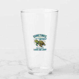 Lustige Schildkröte, die mit sich selbst spricht,  Glas
