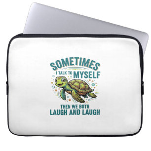 Lustige Schildkröte, die mit sich selbst spricht,  Laptopschutzhülle