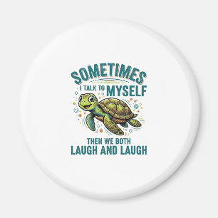 Lustige Schildkröte, die mit sich selbst spricht, Magnet