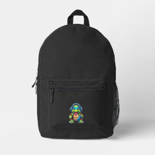 Lustige Schildkröte Gamer Gaming Schildkröten Vide Bedruckter Rucksack