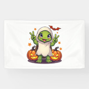 Lustige Schildkröte Geist Kürbis Boo Halloween Kin Banner