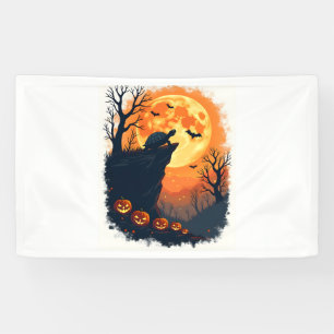 Lustige Schildkröte Halloween Silhouette Gruselige Banner