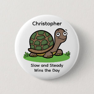 Lustige Schildkröte Langsam Und Beständig Benutzer Button
