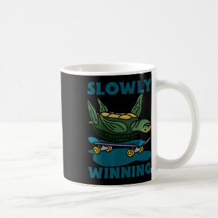Lustige Schildkröte Skateboardfahren Langsam Gewin Kaffeetasse