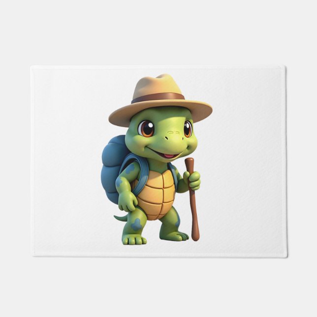 Lustige Schildkröte Wandern Grafik Camping Liebhab Fußmatte (Vorderseite)