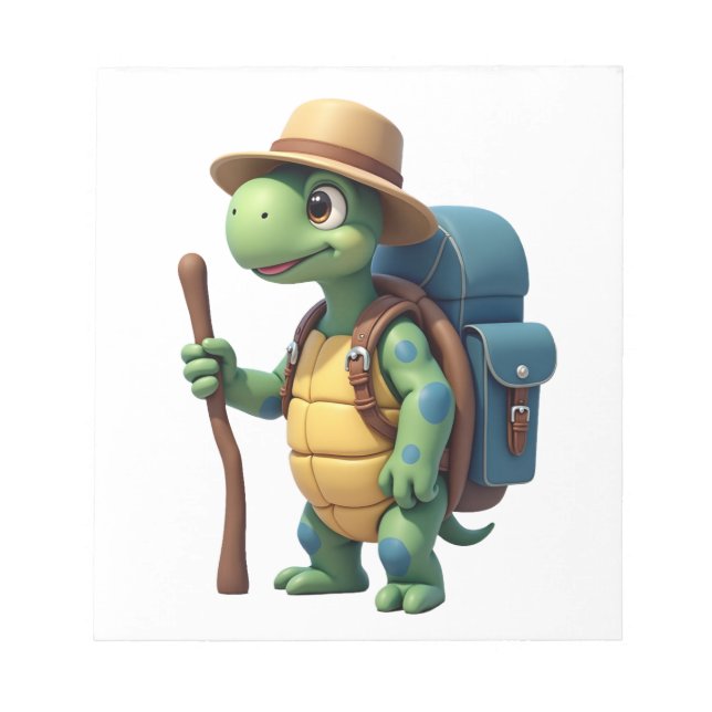 Lustige Schildkröte Wandern Grafik Camping Liebhab Notizblock (Vorderseite)