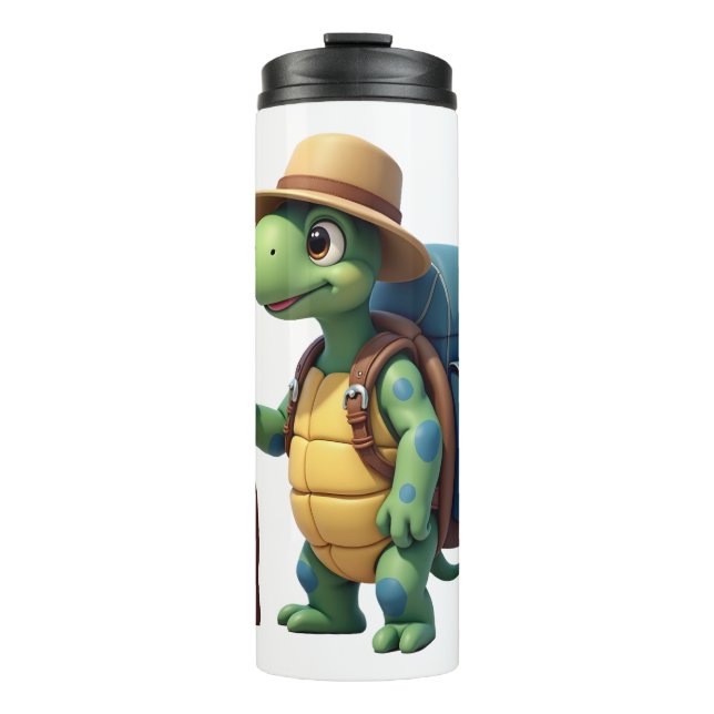 Lustige Schildkröte Wandern Grafik Camping Liebhab Thermosbecher (Vorderseite)