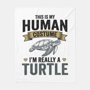 Lustige Schildkröten-Kostüm Vintage-Stich-Design_1 Fleecedecke