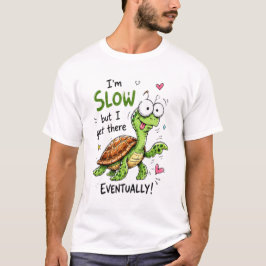Lustige Schildkröten-Motivations-Cartoon-Zitat-Des T-Shirt