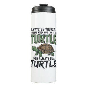 Lustige Schildkröten-Zitat Retro-Vektor-Design_1 Thermosbecher