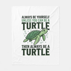 Lustige Schildkröten-Zitat Vintage-Gravur-Design_1 Fleecedecke