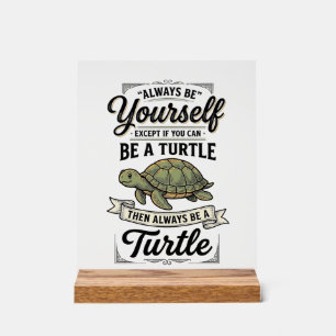 Lustige Schildkröten-Zitat-Vintage-Stich-Design (2 Acrylschild