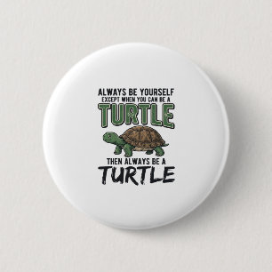 Lustige Schildkröten-Zitat Vintage-Vektordesign_1 Button