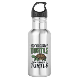 Lustige Schildkröten-Zitat Vintage-Vektordesign_1 Edelstahlflasche