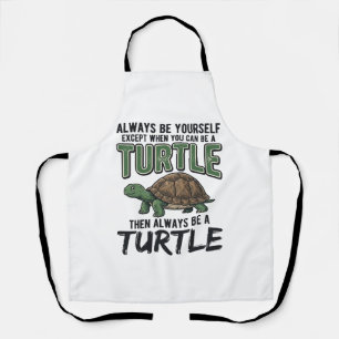 Lustige Schildkröten-Zitat Vintage-Vektordesign_1 Schürze