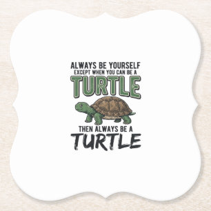 Lustige Schildkröten-Zitat Vintage-Vektordesign_1 Untersetzer