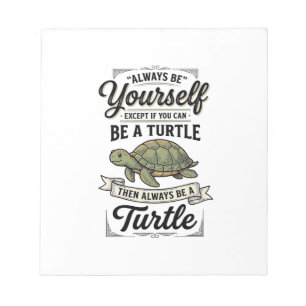 Lustige Schildkröten-Zitate Vintage-Gravur-Design  Notizblock