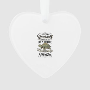 Lustige Schildkröten-Zitate Vintage-Gravur-Design  Ornament