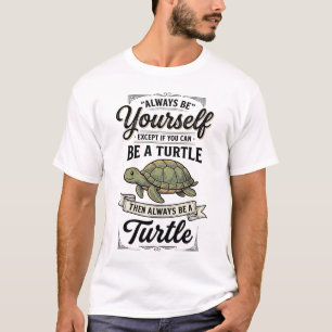 Lustige Schildkröten-Zitate Vintage-Gravur-Design T-Shirt