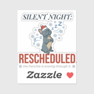 Lustige schlafende Französische Weihnachts-Sticker Aufkleber