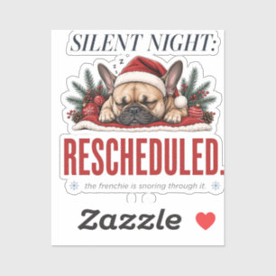 Lustige schlafende Französische Weihnachts-Sticker Aufkleber