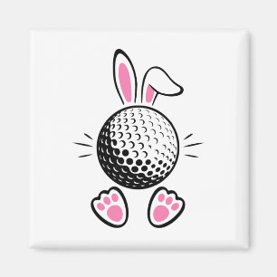Lustige schlaffe Hasenohren Golf Liebhaber Süße Ka Magnet