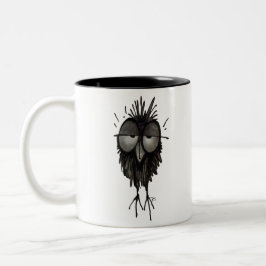 Lustige schläfrige Eule Zweifarbige Tasse