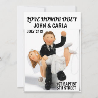 LUSTIGE SCHLAGENDE BRAUTPAAR HOCHZEITSEINLADUNGEN EINLADUNG