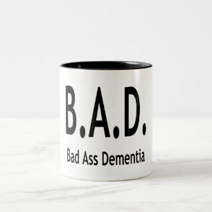 Lustige SCHLECHTE Demenz Vergessliche Typografie Zweifarbige Tasse
