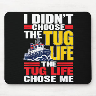 Lustige Schlepperbesatzung Kapitän Hafenboot Mousepad