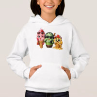 Lustige schmelzende Eiscreme-Truppe Kawaii Charakt