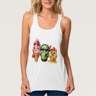 Lustige schmelzende Eiscreme-Truppe Kawaii Charakt Tank Top