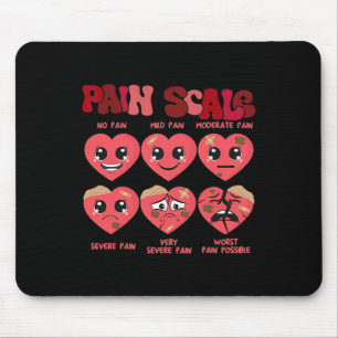 Lustige Schmerzskala Valentinstag Krankenschwester Mousepad