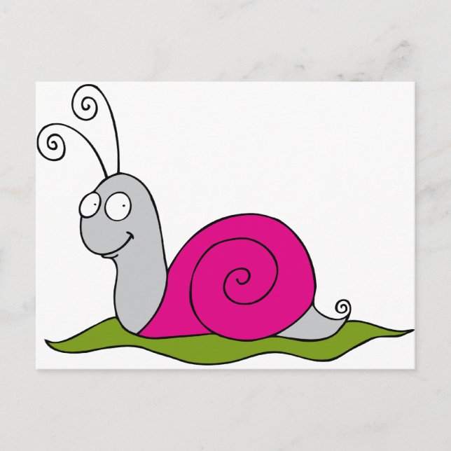 lustige Schnecke Postkarte (Vorderseite)