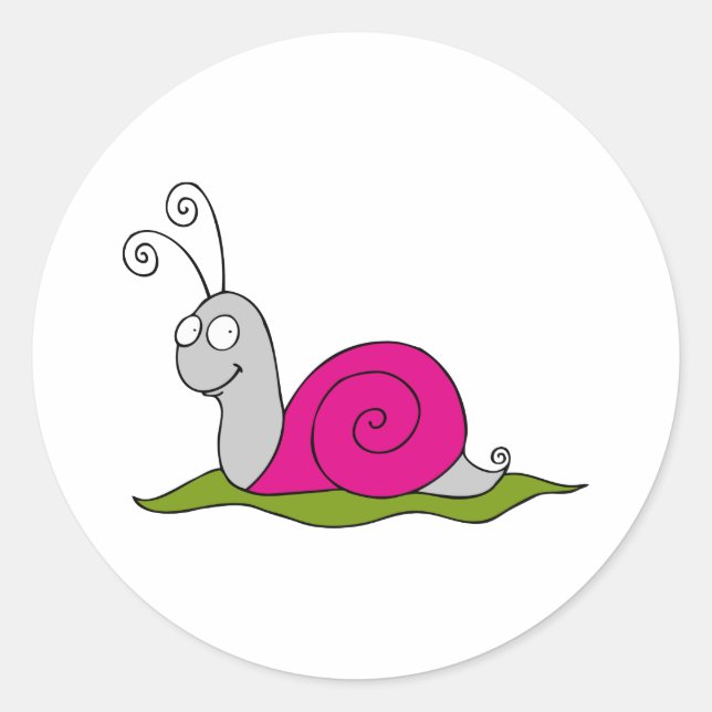 lustige Schnecke Runder Aufkleber (Vorderseite)