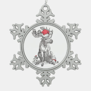 Lustige Schneeflocken Zinn-Ornament