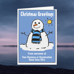 Lustige Schneemann-Firmen-Weihnachtskarte mit QR-C Feiertagskarte