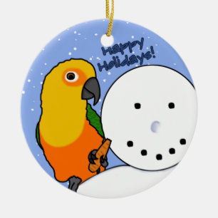 Lustige Schneemann Jenday Conure Verzierung Keramik Ornament