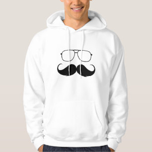 lustige Schnurrbart-Brille in Schwarz Hoodie