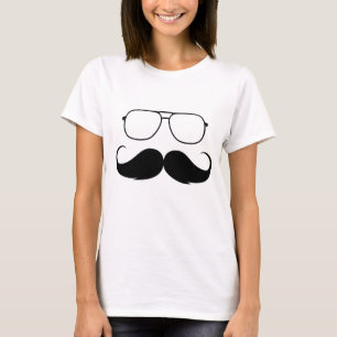 lustige Schnurrbart-Brille in Schwarz T-Shirt