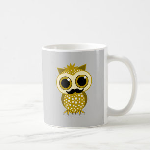 lustige Schnurrbarteule Kaffeetasse